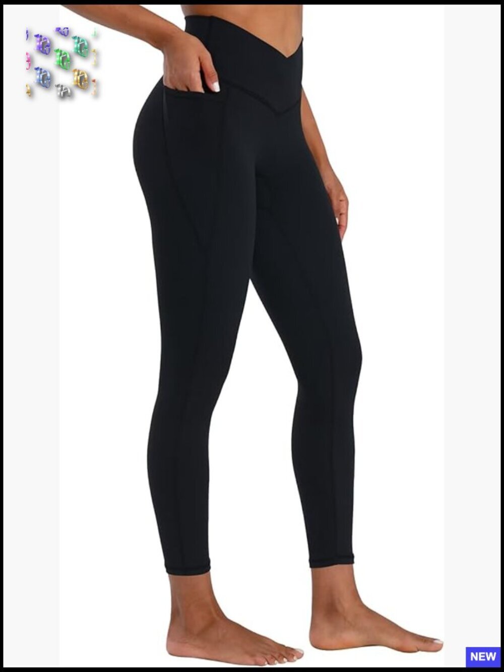 Butt Lifting Scrunch Leggings with Pockets Crossover Workout Yoga Pants